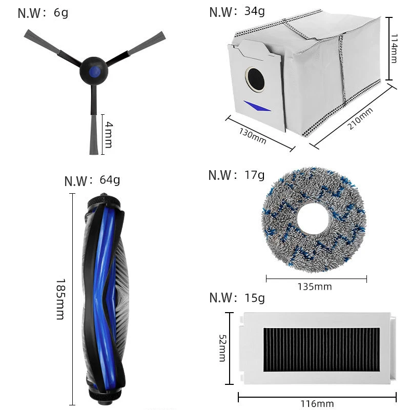Main Side Brush HEPA Filter Mop Cloth Dust Bag For Ecovacs Debot N30 Omni / N30 Pro Omni Robot Vacuum Cleaner  Parts Accessories