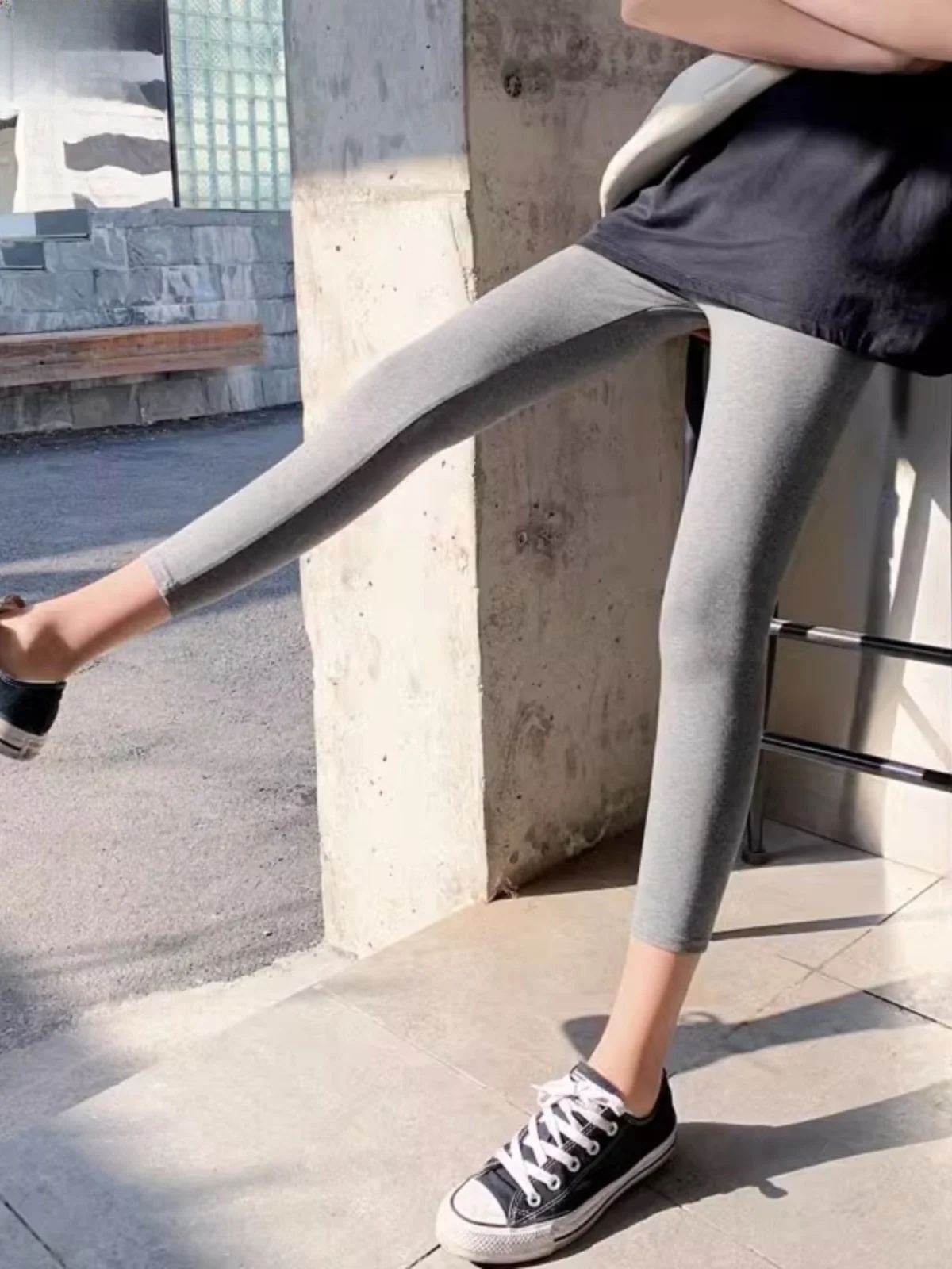 

Slim Fit Yoga Pants Women's Thin Cotton Spor Base Layer Trousers Casual Long Pants Small Footed Eighteen Yoga orts