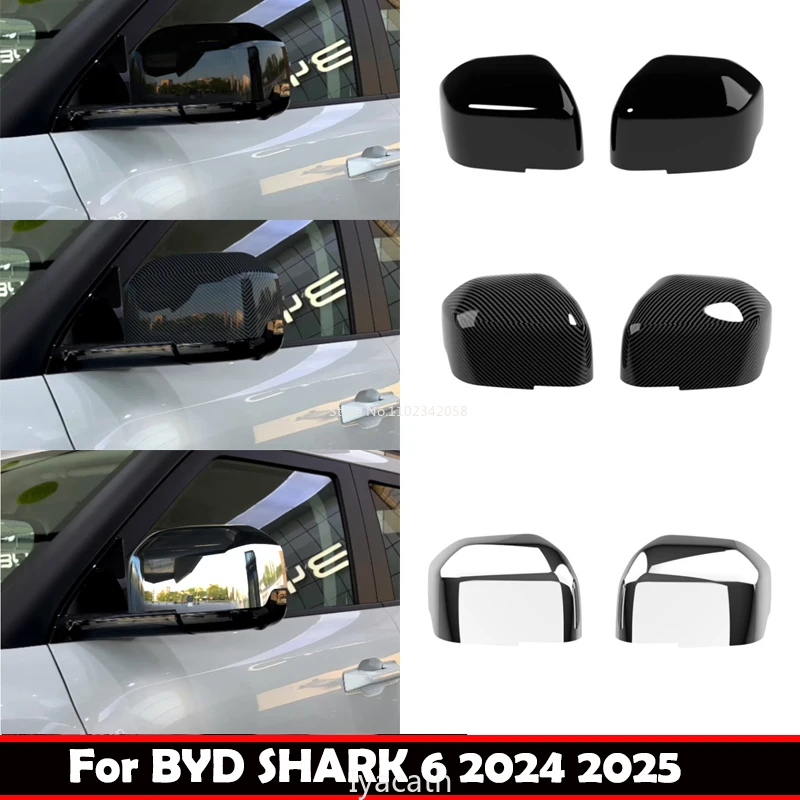 

LHD For BYD Shark 6 2024 2025 ABS Car Exterior Rearview Side Mirror Cover Wing Cap Exterior Door Rear View Trim Car Accessories