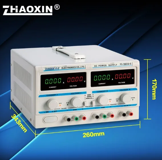 PS-3003D-II Dual Linear DC Regulated Power Supply with Adjustable Positive and Negative Outputs of 30V 3A