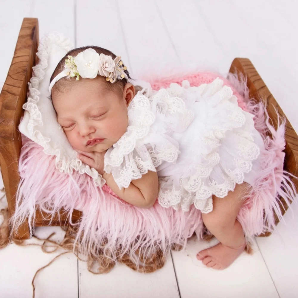 Accesorios de fotografía para recién nacidos, pelele de encaje para niña, ropa para sesión de fotos infantil, traje de bebé, disfraz de princesa blanca para estudio, body