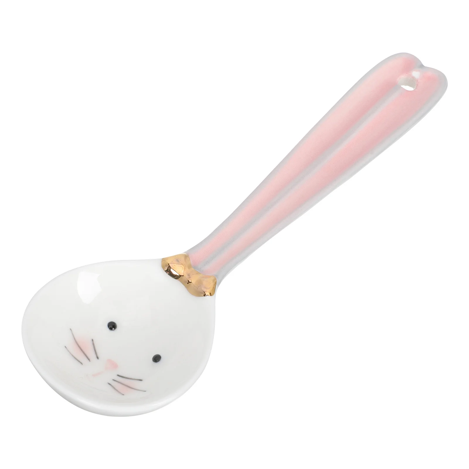 

Керамическая ложка-кролик Изысканная десертная ложка Тонкая работа Практичная безопасная удобная ручка Домашняя обеденная посуда