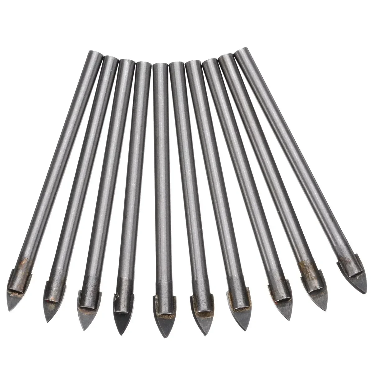 

10Pcs Cross Drill Bit 6mm Tip Tungsten Carbide For Glass Ceramic Tile Drillinf Electric Drill Power Tool Accessories