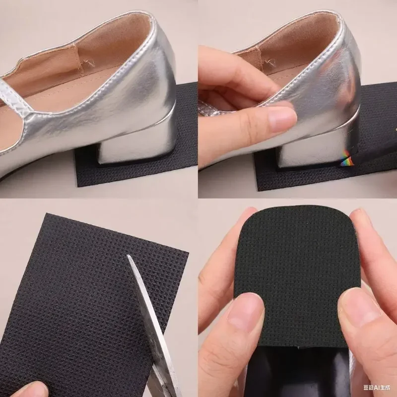 Selbstklebende Anti-Verschleiß-Schuhabsatzpolsterung, dicke, rutschfeste Sohlenaufkleber, geräuschdämpfendes Klebeband, verhindert Absatzabnutzung, Schuhzubehör – Detail 5