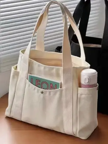 Canvas Bag Female Ins Forest Style Versatile Shoulder Bag Large Capacity Book Storage Student Class Commuter Bag Portable Cloth