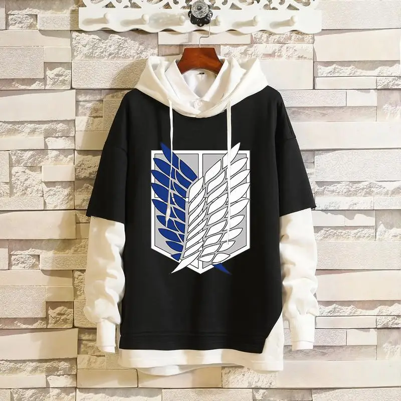 new-attack-on-titan-anime-hoodie-fake-two-piece-sweatshirt-blue-wing-survey-corps-casual-comfortable-warm-unisex-pullover