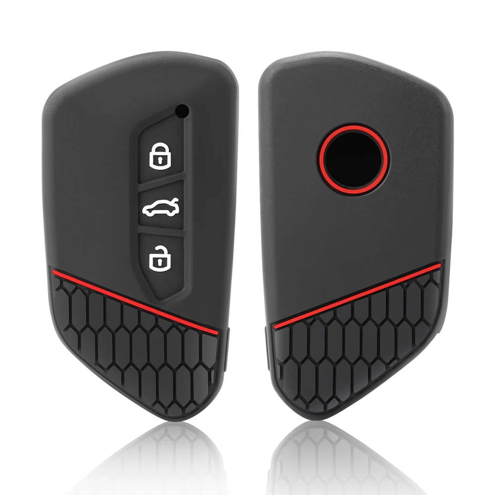 حافظة مفاتيح السيارة غطاء كامل لشركة فولكس فاجن فولكس فاجن جولف 8 MK8 ID.3 ID.4 كوبرا سكودا اوكتافيا سيات ليون MK4 2020-2024 سلسلة مفاتيح أوتوماتيكية #3