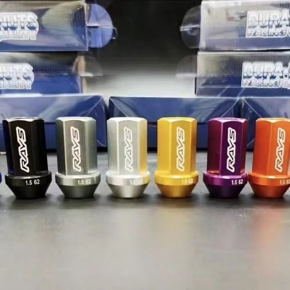 RAYS Anti Theft Wheel Lock Nuts 20Pcs M12x1.5 M14x1.5 Conical Seat Racing Lug Nuts Screws Car Accessories