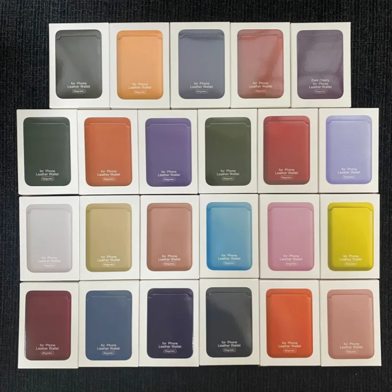 ل أبل Magsafe الجلود المغناطيسي المحفظة حافظة للبطاقات حامل آيفون 17 16 13 12 14 15 برو ماكس العلامة التجارية الملحقات مع صندوق
