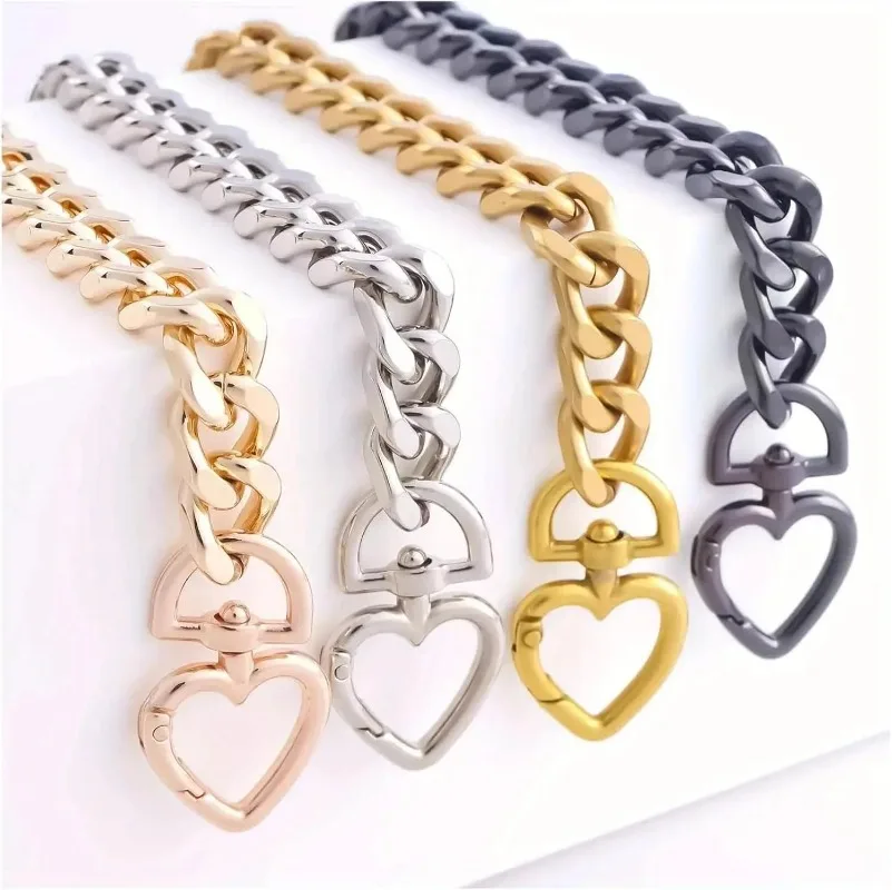 1/2 قطعة سلسلة محفظة معدنية حزام موسع شكل قلب محفظة سلسلة لسحر الإكسسوارات ، إطالة Crossbody حقائب الكتف حزام #6