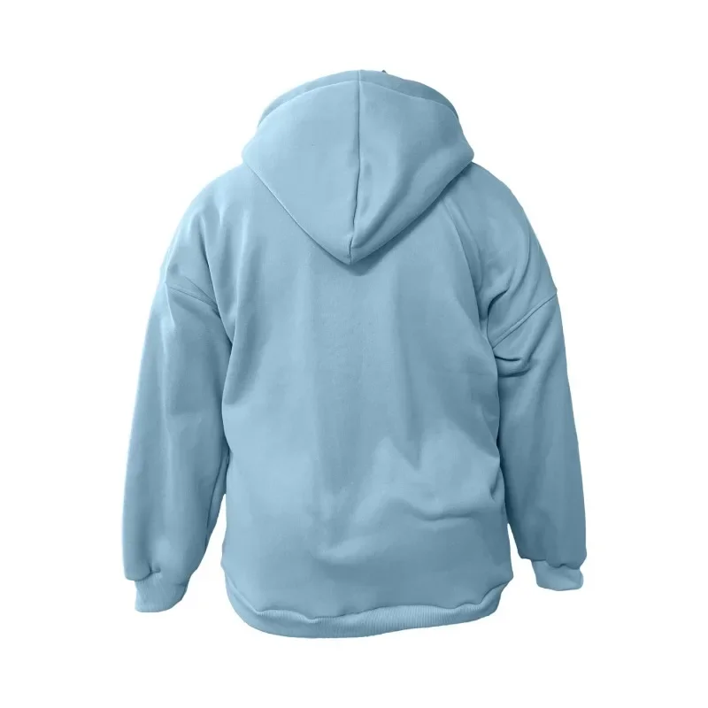 Jersey de manga larga con estampado de Color sólido informal para mujer con capucha Retro de moda de talla grande