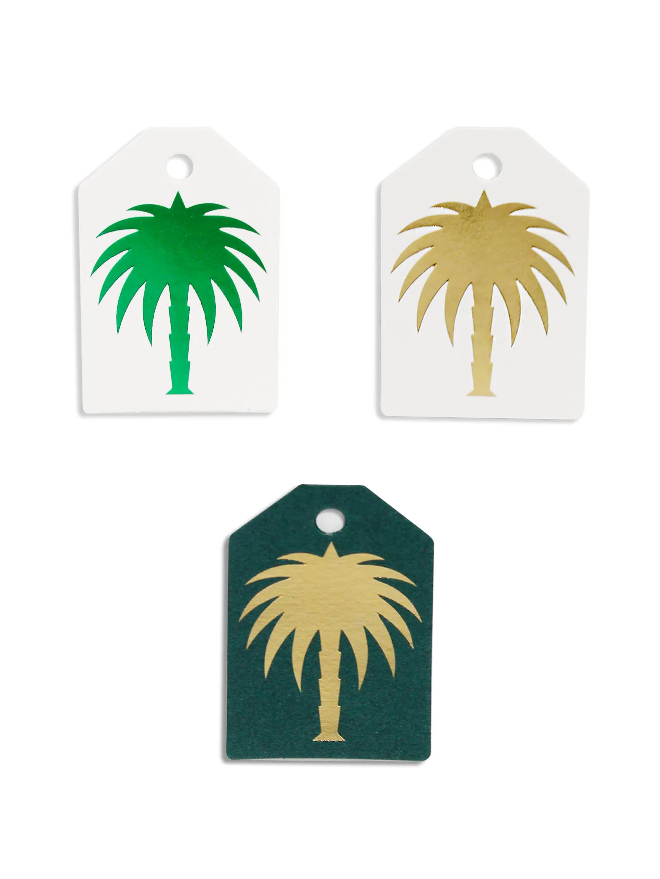 100pcs Coconut tree hot stamping labels, festivals, parties, weddings, celebrations Handmade tags, gift decorations With a pin