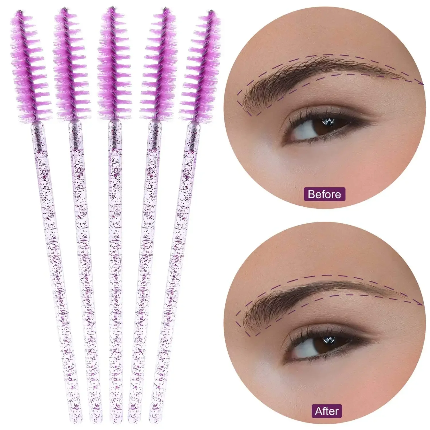 1000 Disposable Mascara Wands Eyelash Brush Spoolies for Eyebrow Eye Lash Extension Colorful Wholesale Beauty Tools