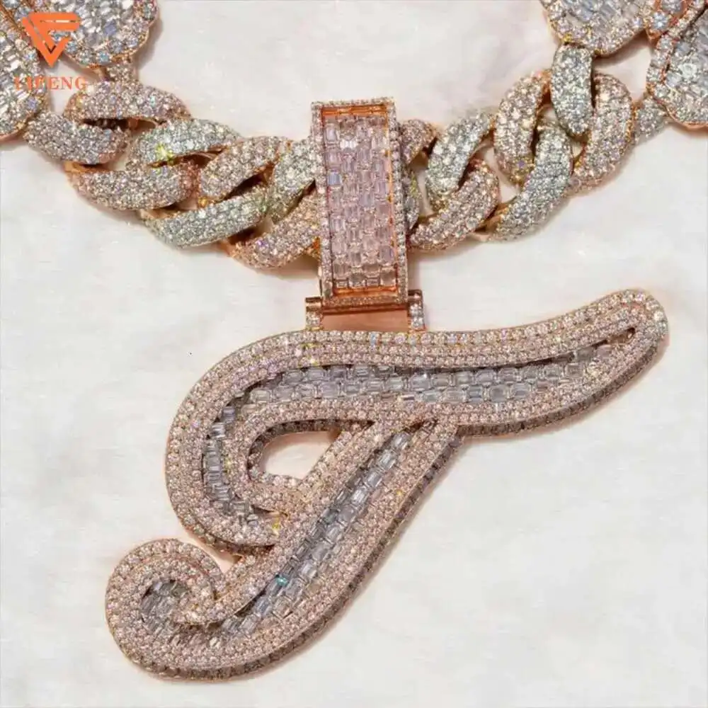 

Hip Hop Style Jewelry Custom Diamond 925 Sterling Silver Vvs Cuban Link Chain Necklace Moissanite for Men and Women