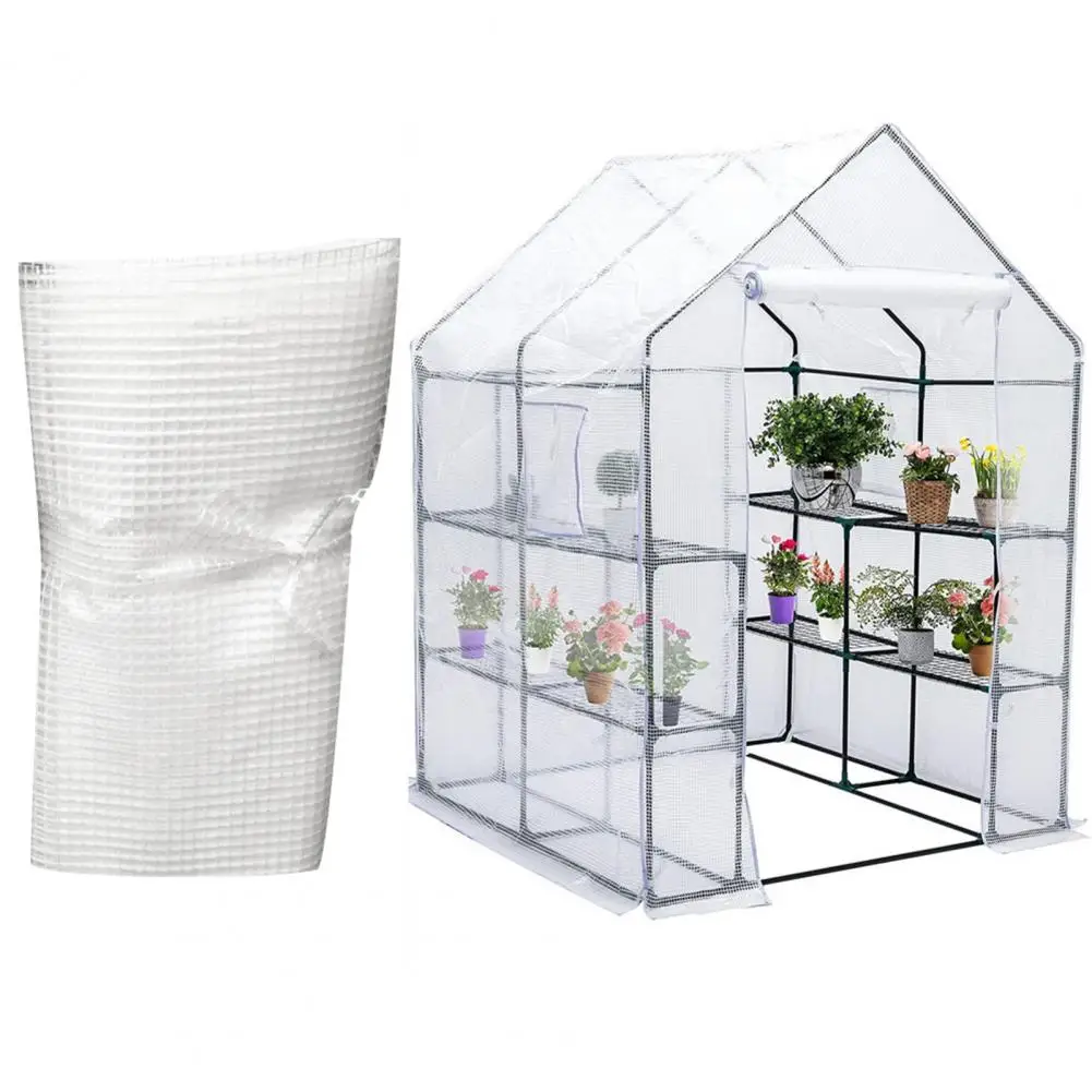 143x143x195CM GreenHouse PE Cover Wodoodporna osłona wymienna z izolacją termiczną drzwiową i przeciwdeszczowymi szklarniami przezroczysta