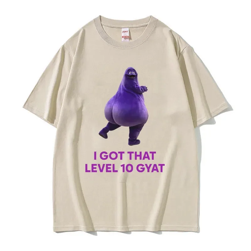 حصلت على هذا المستوى 10 Gyat Gyatt مضحك ميمي تي شيرت للرجال النساء ملابس الصيف تي شيرت الذكور خمر موضة المتضخم تي شيرت