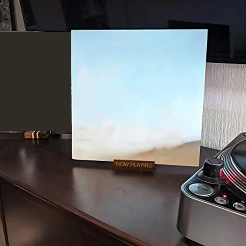 حامل سجل الفينيل للألبومات ، شاشة خشبية ، حوامل تخزين ، ملحقات الغزل ، اللعب الآن