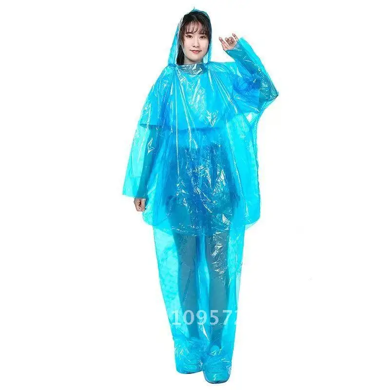

Adult And Children Disposable Thickened Raincoat Set Full Body Rainproof Poncho with Split Drifting Design Hiking Rain