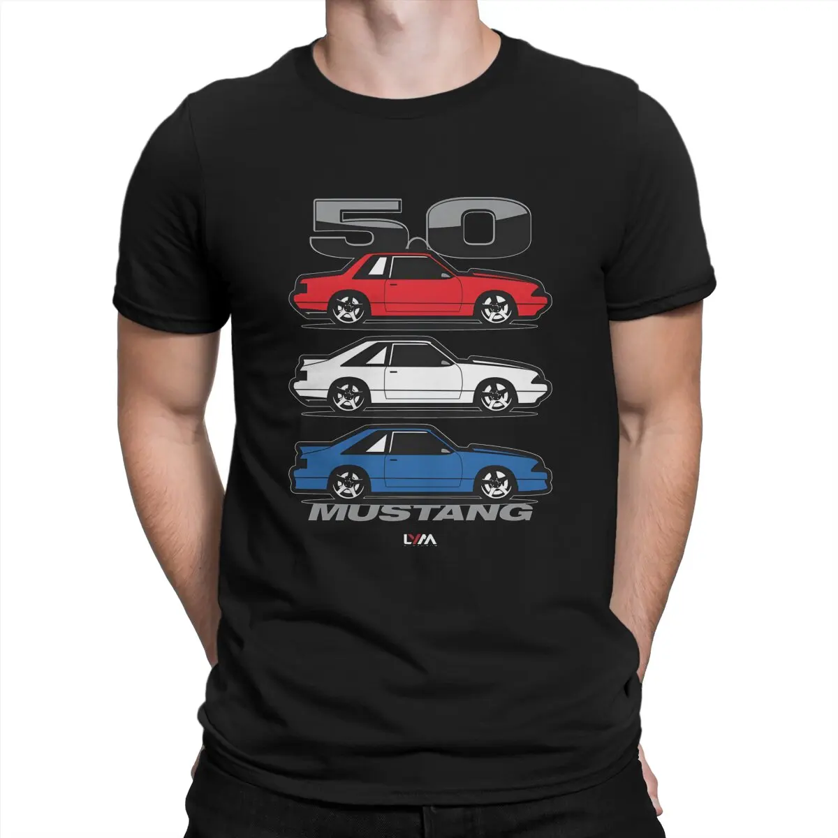 American Foxbody Creative TShirt for Men  Mustang USA Sides Round Collar Pure Cotton T Shirt Personalize Birthday Gifts Tops