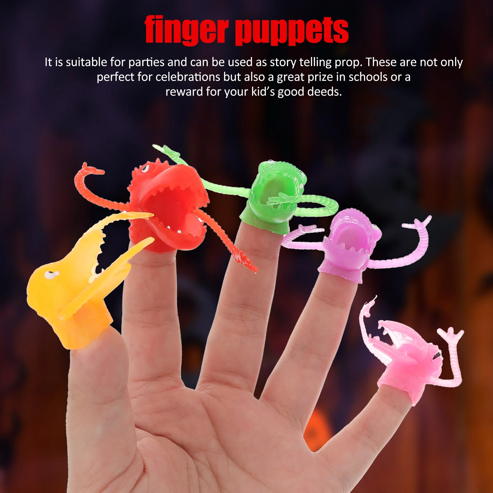 10 Pcs Dinosaur Finger Toy Fun Toys for Puppet Show Aldult Creepy Monsters Puppets