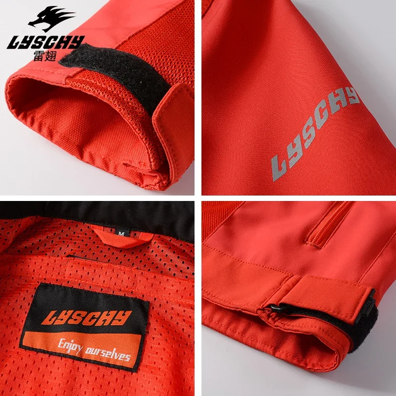 LYSCHY-Chaqueta de motociclismo para mujer, ropa de carreras informal transpirable, malla de verano, CE1/2 incorporado, anticaída