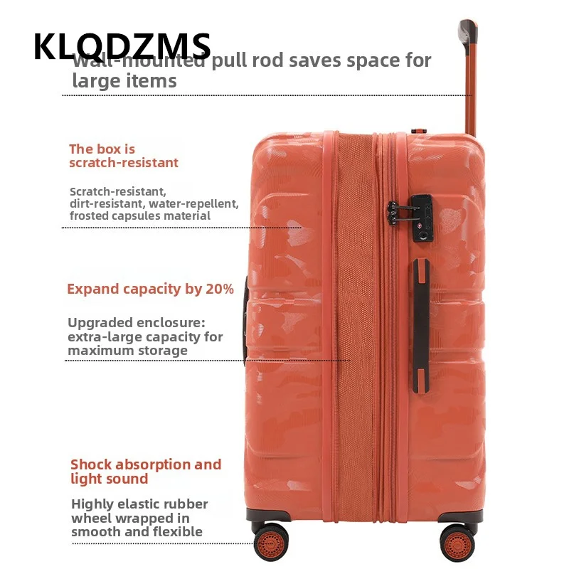 KLQDZMS Suitcase on Wheels 20 Inch ABS+PC Boarding Box 26