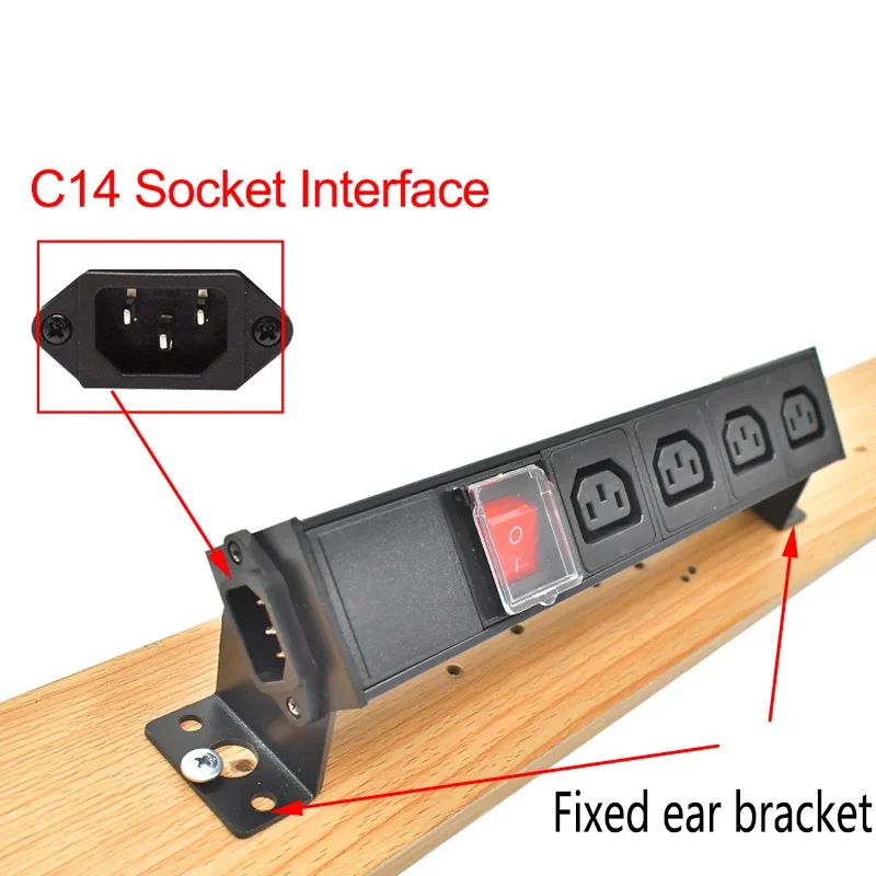 PDU power strip network cabinet rack C14 port desktop C13  socket 1-10AC double break switch wireless socket