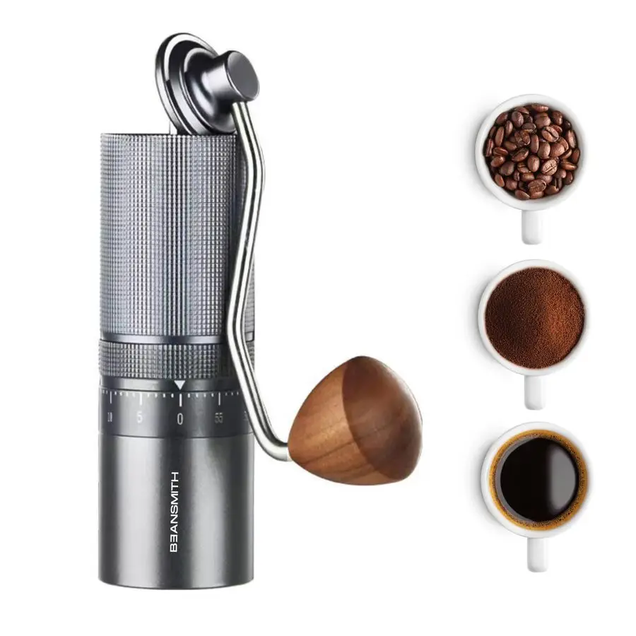 

Manual Coffee Grinder 7 Star Stainless Steel Conical Burr, 60 Clicks External Adjustment, 30g Capacity Portable Burr Grinder for