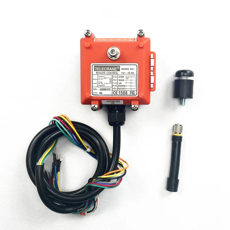 TELECRANE F21-2S 24V-48V 100-440V Industrial Radio Wireless Crane Hoist Remote Control Switch 2 Channel Single Speed