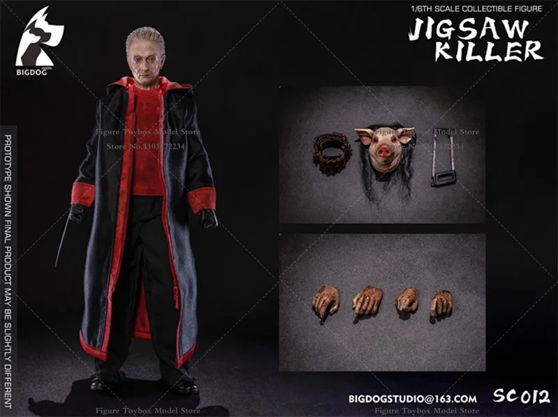 

BIGDOG STUDIO SC012 1/6 Collectible Jigsaw Killer Man Action Figure Replaceable Pig Head Decor 12inch Male Figurine Model
