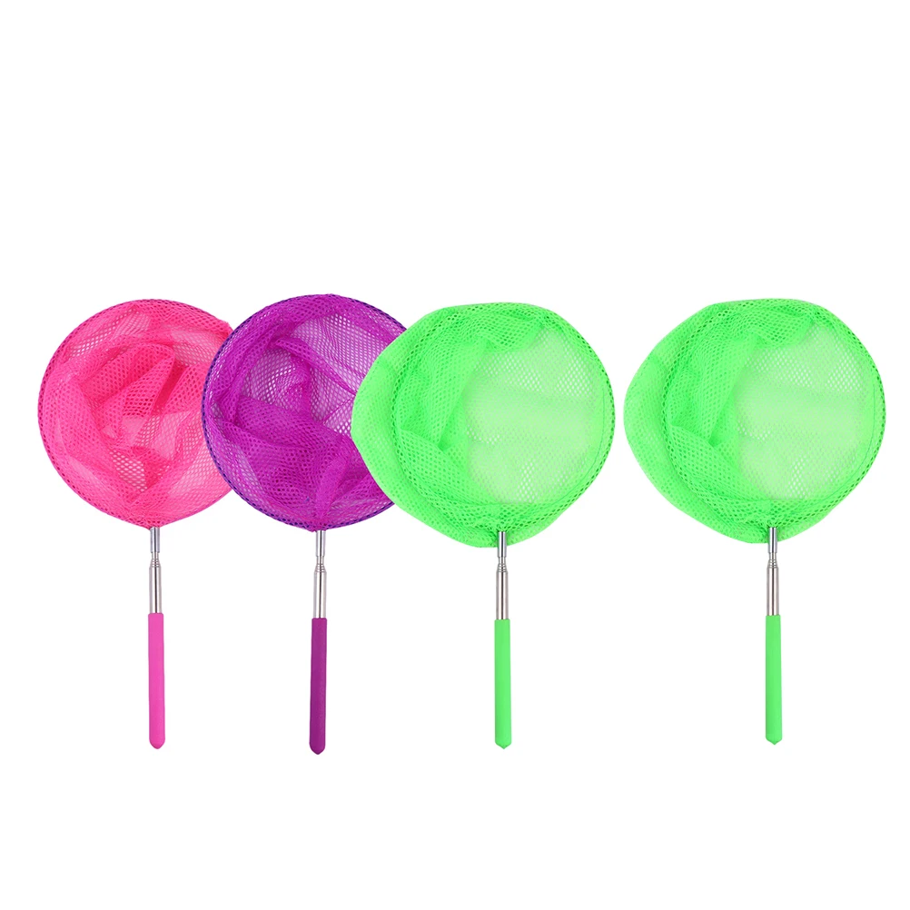 4 قطعة شبكة فراشة قابلة للسحب للأطفال أداة اصطياد الحشرات في الهواء الطلق استكشاف الطبيعة قابلة للتمديد شبكات البق قفص شبكي لصيد الأسماك