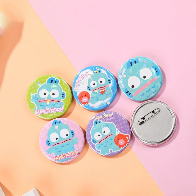 10pcs Sanrio Hangyodon Ugly Fish Badge Blind Box Toy Kawaii Hangyodon Badge Blind Box Toys Decor Badge Chest Badge For Kids Gift