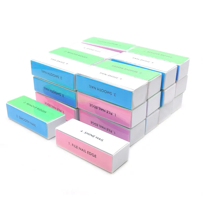 ชุดตะไบเล็บ5ชิ้น/ล็อตบล็อกขัดเงา4ทางหลากสีชุดเครื่องมือขัดเล็บตะไบขัดเล็บ