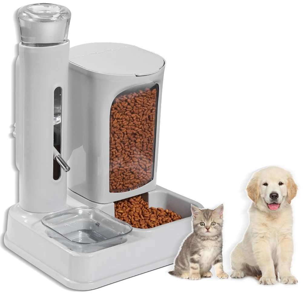 Alimentador y dispensador de agua 2 en 1 para perros, contenedor de comida para gatos, alimentador de bebida de agua para mascotas, comida de 3,5 l