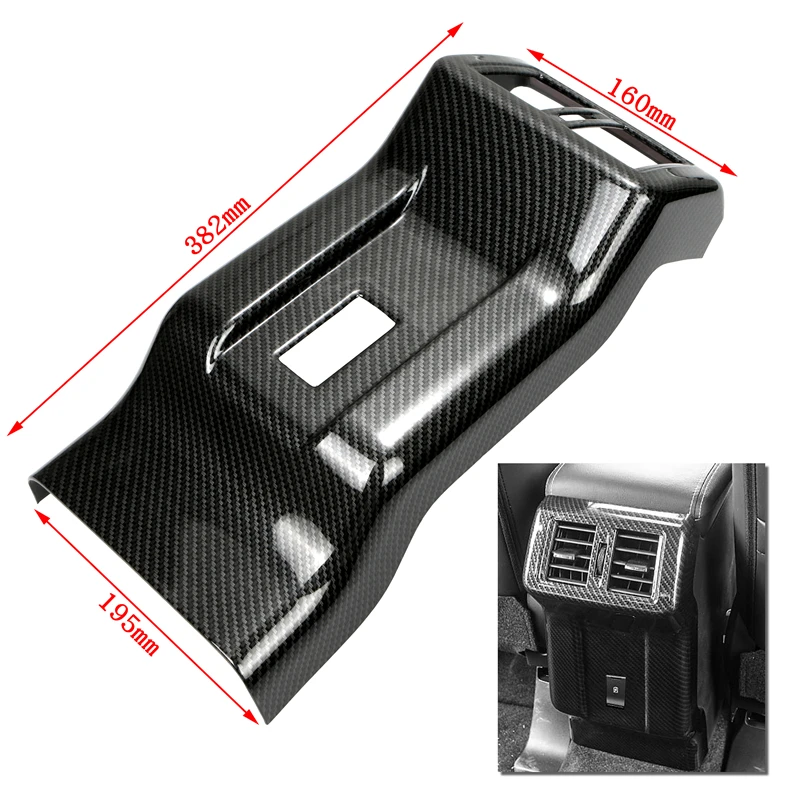 For Mitsubishi Outlander 2019 2021 Center Console Rear Air Condition Outlet Vent Frame Sticker Carbon Fiber Interior Accessories