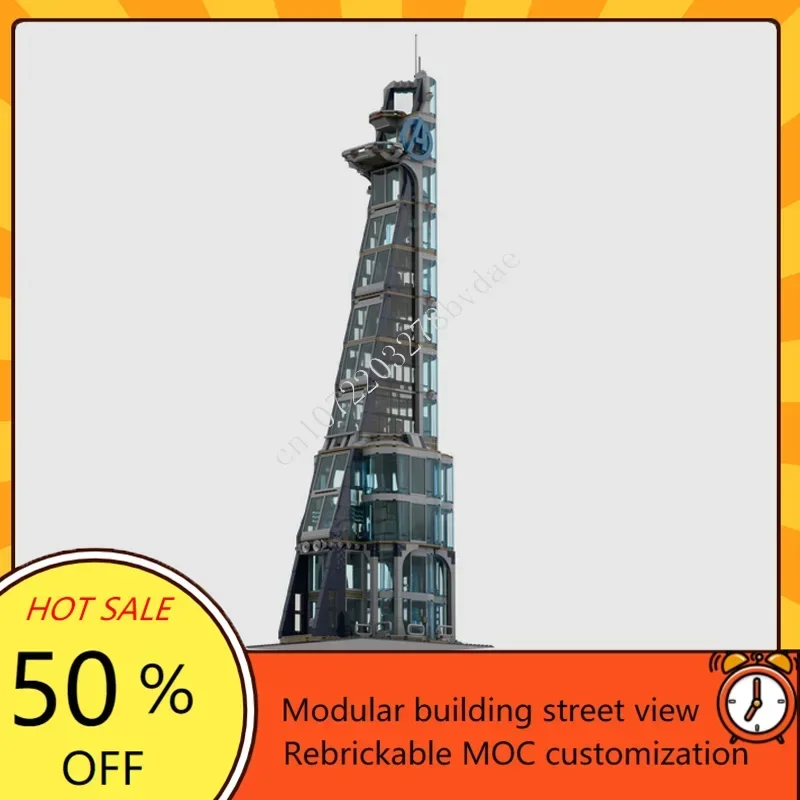 2285PCS Avengers Tower Modular MOC Creative street view Model Custom Puzzles Architecture DIY Education Assembly Model Toy Gift