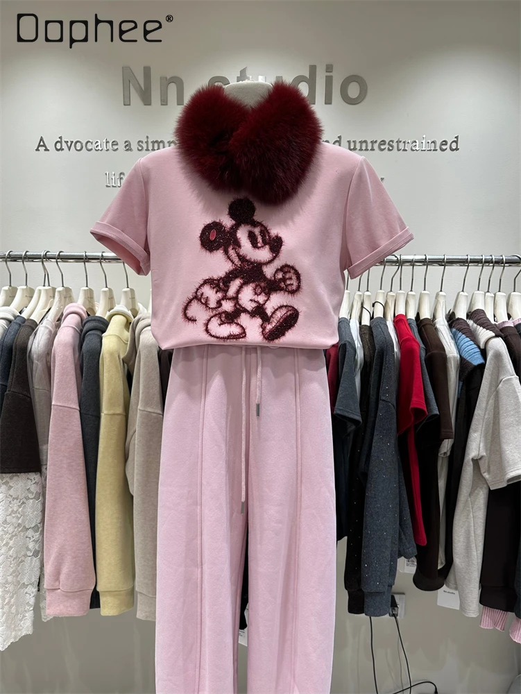 

Short Sleeve T-Shirt for Women 2026 Early Spring New Heavy Craft Design Sense Cotton Round Neck Top Women Clothes