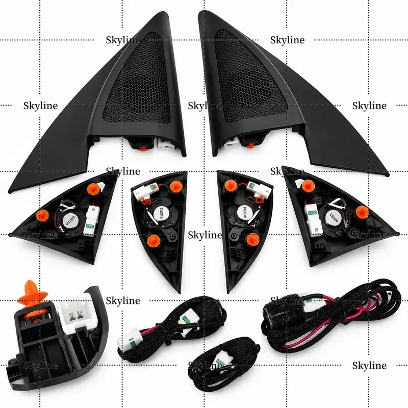Triangle Head Drive Tweeter Speakers For 2017-2023 Kia Rio 4 KX CROSS Rio X-Line Horn Audio Wire 87650 87660