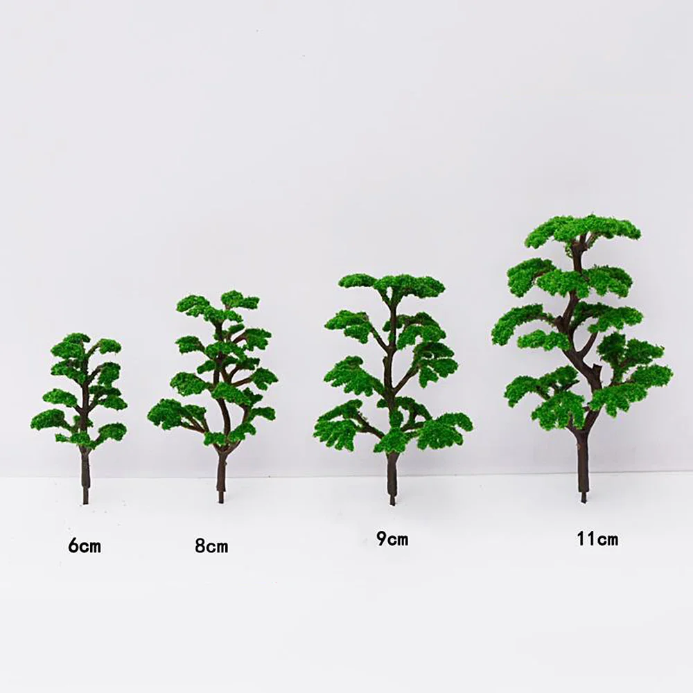 DIY 10PCS Simulation Tree Scale Model Ornaments Building Sand Table Micro Landscape Pine Models Materials Craft Decor