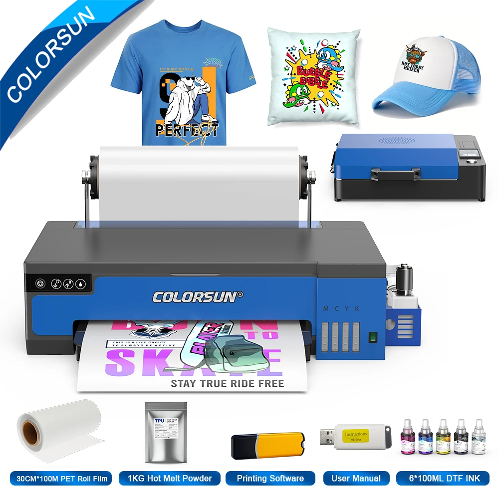 Colorsun A3 DTF Printer For Epson XP600 impresora dtf transfer printer a4 dtf T-shirt printing machine For T-Shirt Hoodie bags