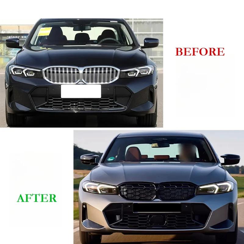 For BMW 3 Series G20 G21 LCI 2023 2024 2025 330i 320d M340i Front Kidney Grille Honeycomb Style Front Bumper Grill Auto Parts view 6