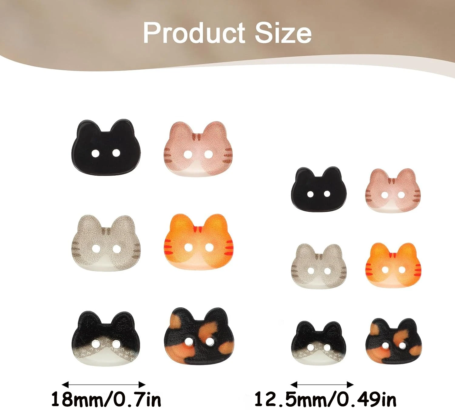 10Pcs/set 12.5mm Cute Cat Shape Resin Buttons for Clothing Fashion Kids Shirt Dress Handmade Decorations DIY Crafts