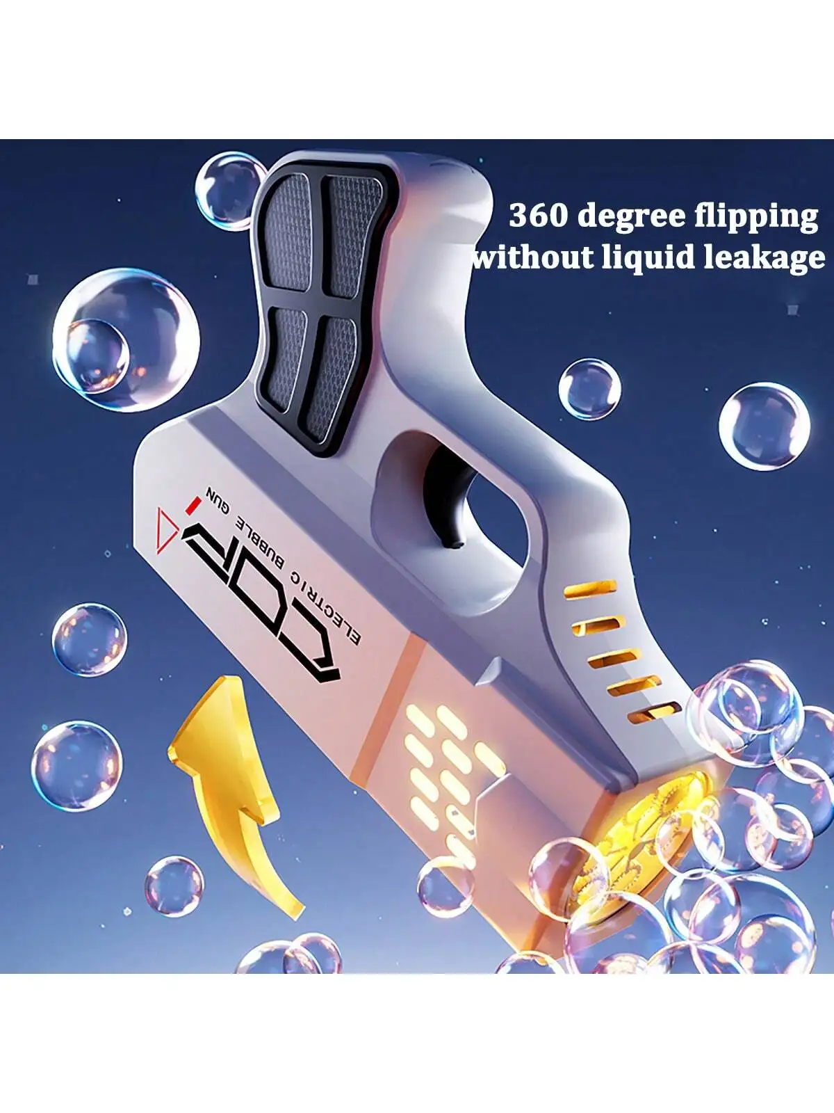 Pistolet do baniek mydlanych COP, maszyna do baniek mydlanych zabawki dla dzieci dla chłopców dziewcząt, konstrukcja baterii litowej. Letnie zabawki na świeżym powietrzu prezenty urodzinowe