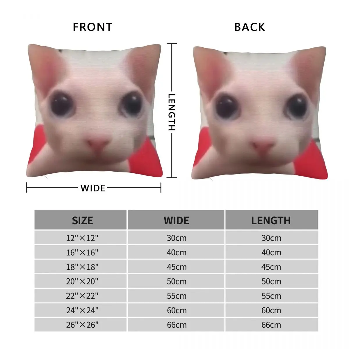 Bingus Sphinx Cat Square Pillowcase Polyester Linen Velvet Pattern Zip Decorative Pillow Case Sofa Cushion Cover 45x45