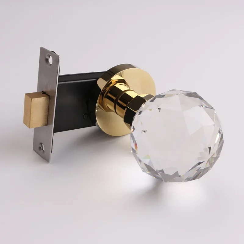 Transparent Ball Invisible Hidden Door Lock, Egg Shaped Crystal Knob, Indoor Door Handle, Keyless Bathroom Single Sided Handle