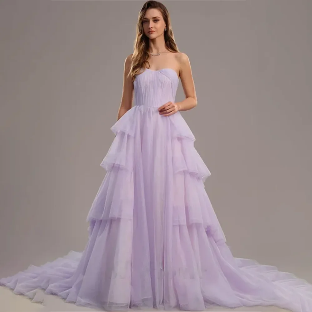 

Вечерние платья без бретелек, многоярусное платье трапециевидной формы для выпускного вечера, вечерние платья для свадебных гостей, платья для женщин 2025 года فساتين سهرة