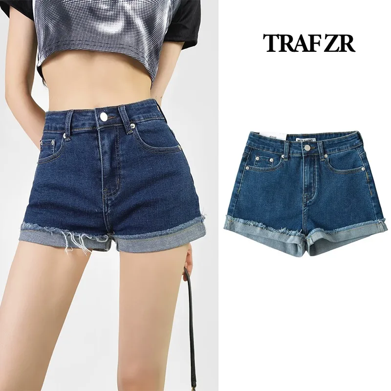 

TRAF ZR Women High Waist Short Shorts Women's Denim Casual Summer Jean Harajuku Fashion Woman Female Pants Y2k Jeans Jorts