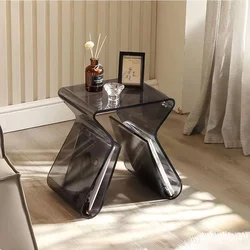 Light Luxury Coffee Table for Home, Transparent Acrylic Sofa Side Table, Designer Small Apartment Simple Bedside Table