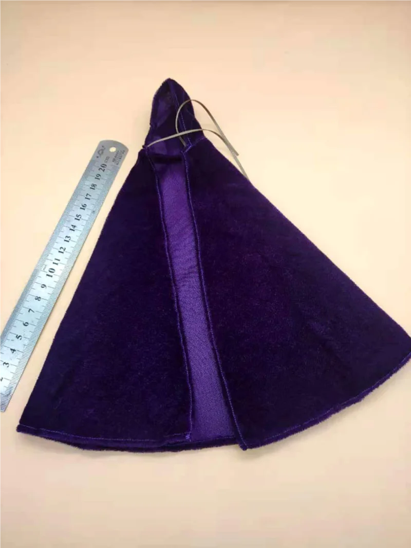 1/6 Scale Purple Long Cloak Hooded Cape Model for 12