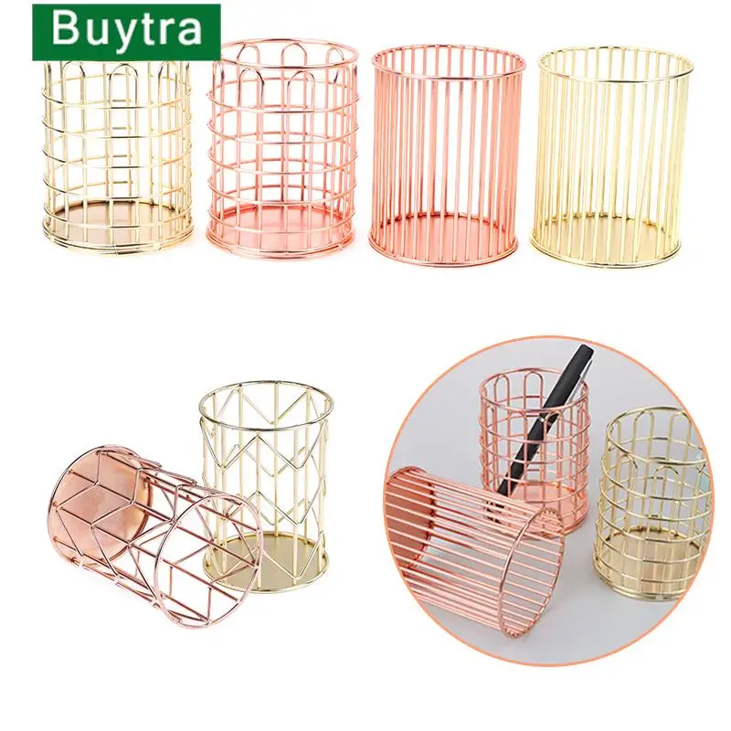 1pc Hollow Pen Pencil Pot Holder Desktop Pen Container Office School Storage Case Desk Pen Organizer Makeup Brushes Storage